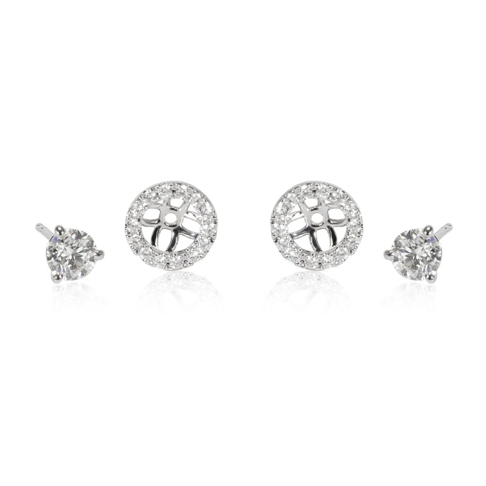 Blue Nile Diamond Stud Earrings with Jackets in 14K Gold J VS1-VS2 1.16 CTW - Picture 4 of 4